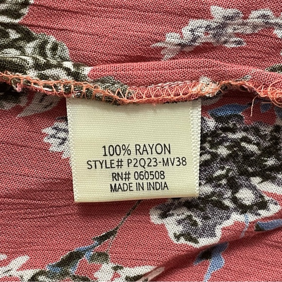 Blue Rain Pink Floral Lightweight Open Front Shawl Cardigan Women's Size S - Picture 8 of 9